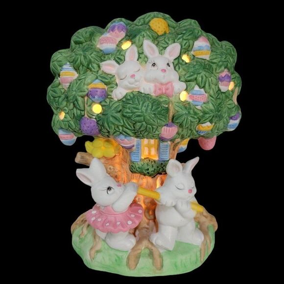 Vintage Cottontail Cottages Porcelain Tree House - Picture 1 of 12